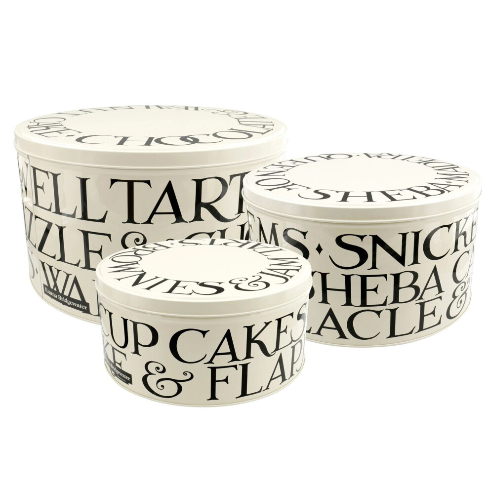 Emma Bridgewater - Black Toast & Marmalade Set Of 3 Cake Tins | 3 Piece Round Nesting Cake Tins | Airtight Baking Tins Cake Storage Tins