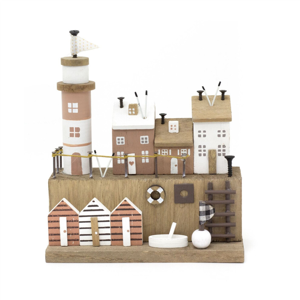 Coastal Cottages Nautical Ornament | Lighthouse & Beach Hut Seaside Decor
