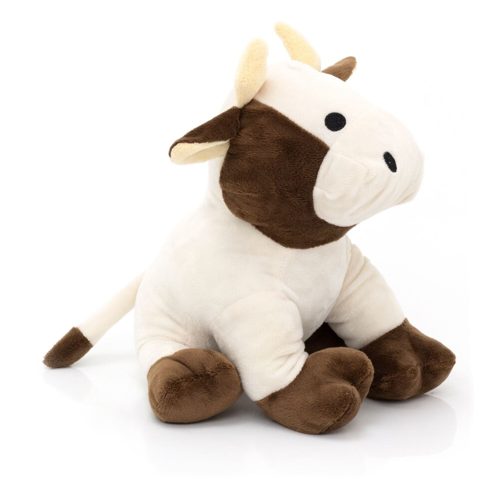 Carousel Cow Doorstop Fabric Door Stop Animal Doorstop | Novelty Indoor Cow Shaped Door Stop | Decorative Weighted Cow Door Stopper - Brown