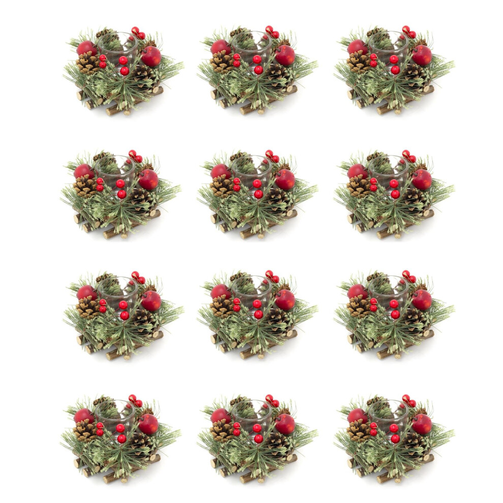Carousel Pack Of 12 Handcrafted Christmas Candle Holders | Christmas Table Centrepiece Decorations | Christmas Tealight Holder Centrepiece For Dining Table
