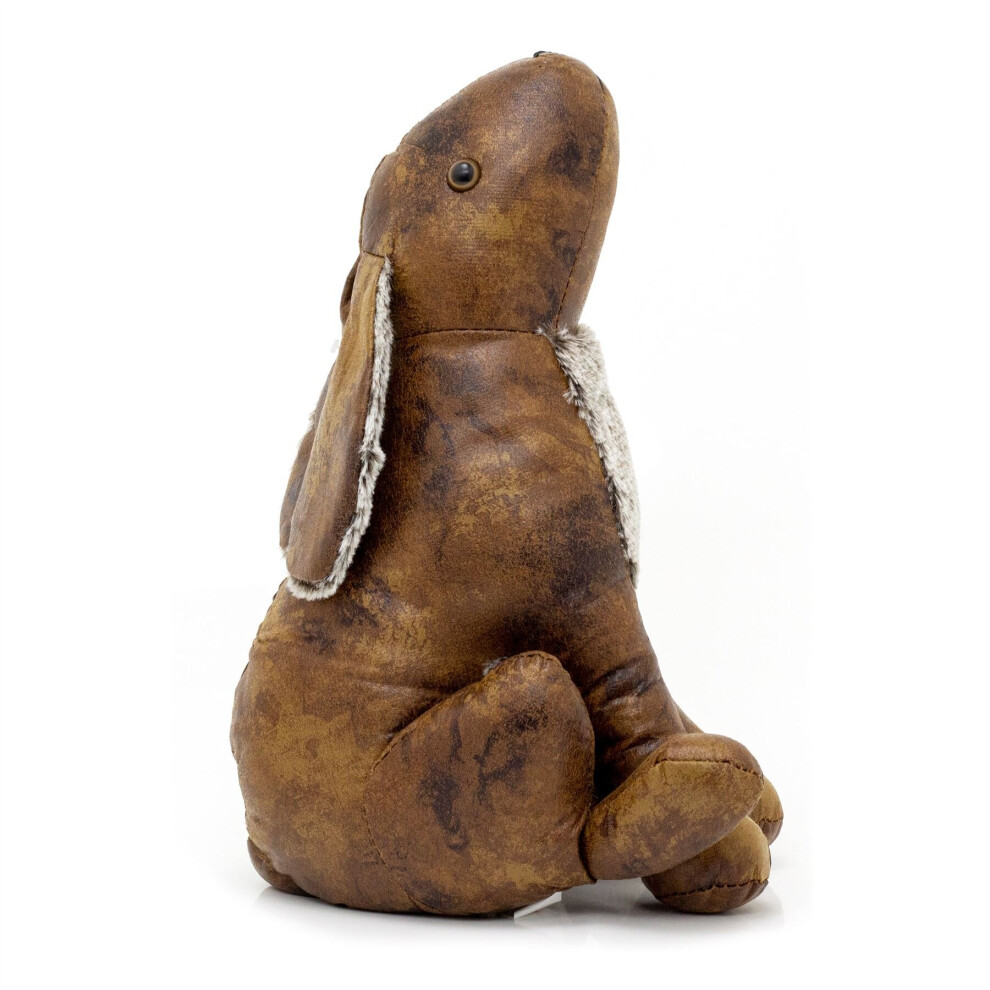 Carousel Charlie Rabbit Doorstop | Faux Leather Weighted Hare Animal Door Stop 1.8Kg
