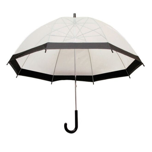 Carousel Clear See Through Transparent Dome Bubble Parasol Birdcage Umbrella ~ Black