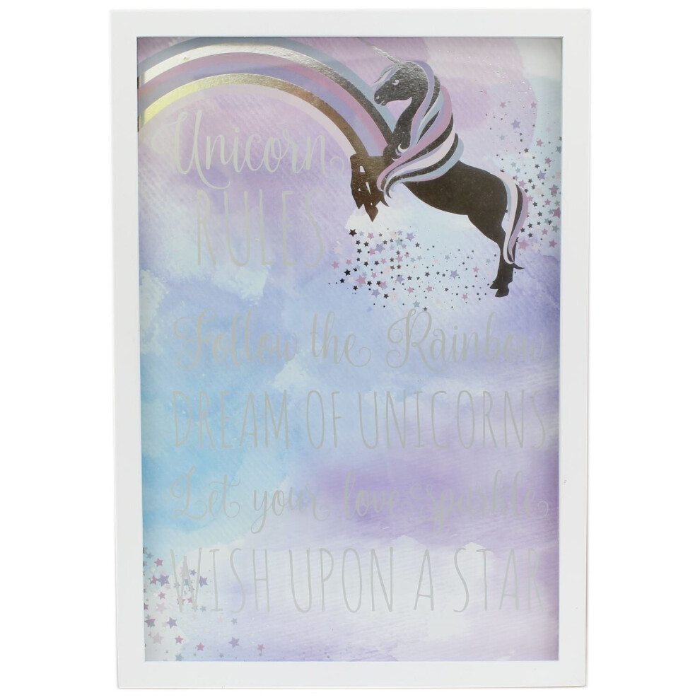 3D Print Unicorn Rules Wall Hanging Plaque Box Frame Decoration