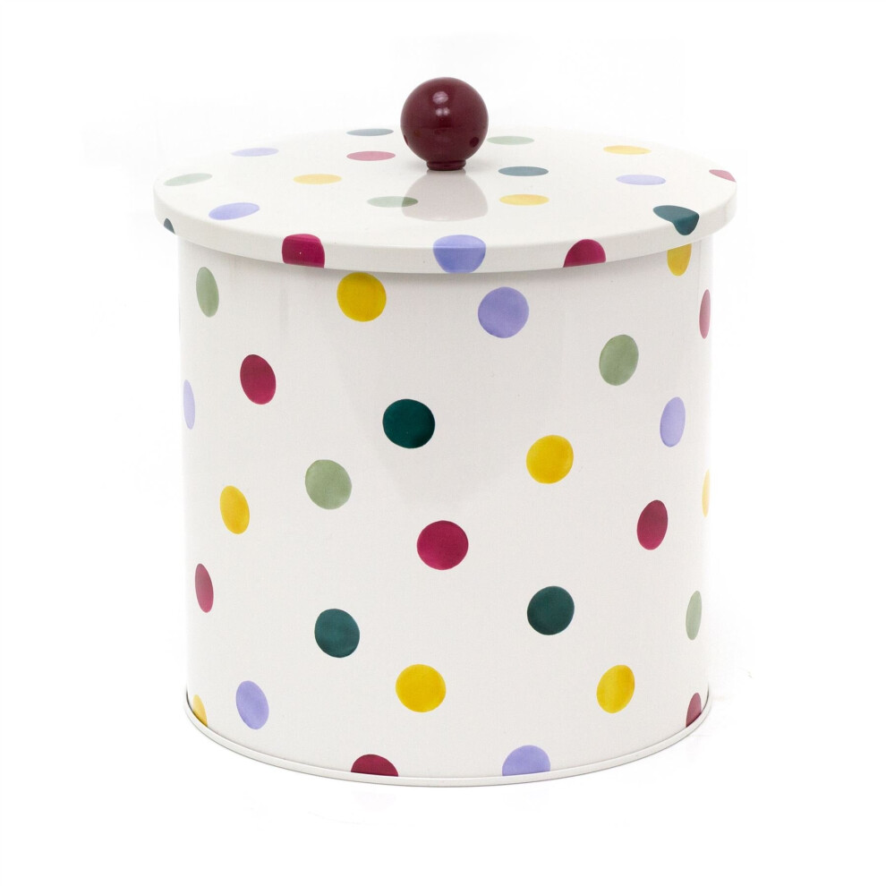 Emma Bridgewater Polka Dot Biscuit Barrel | Airtight Biscuit Tin With Lid Cookie Jar | Round Spotty Biscuit Storage Canister