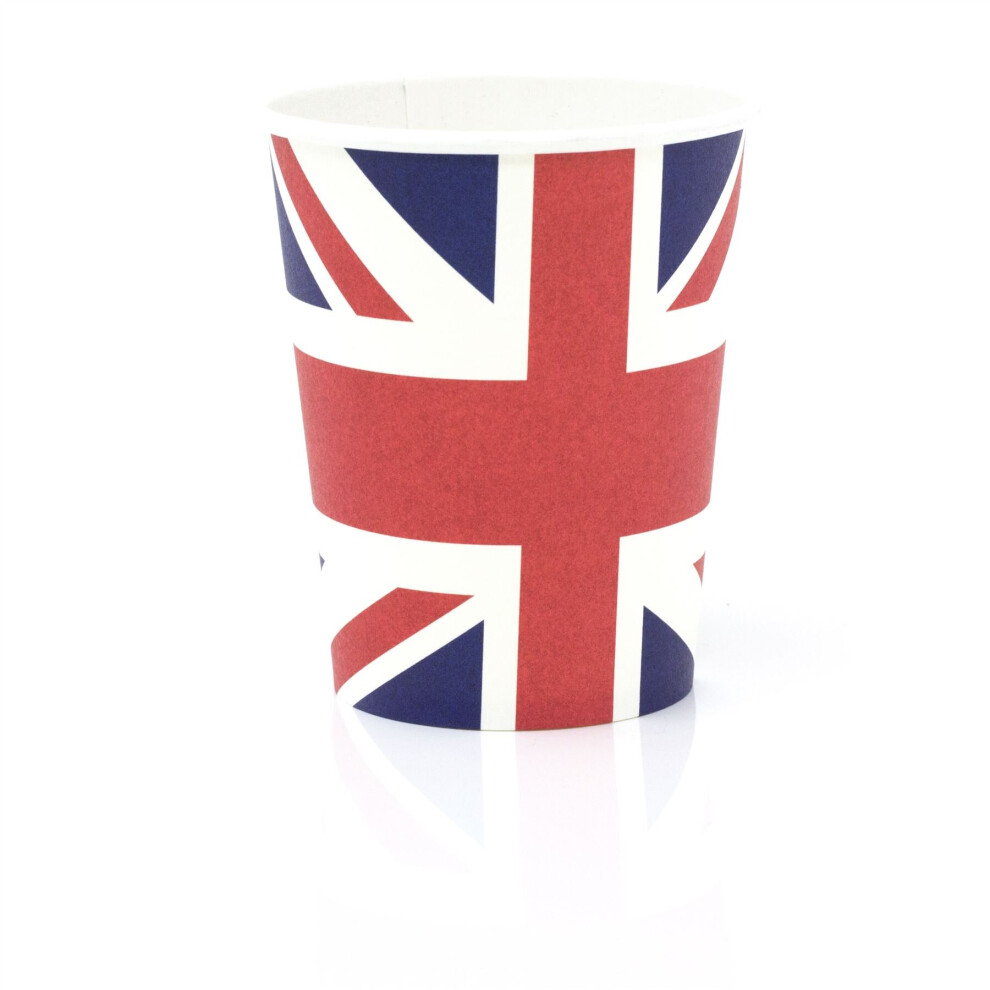 Carousel Pack Of 8 Union Jack Party Cups | Set Of 8 Great Britain Union Jack Paper Cups | Queens Platinum Jubilee Party Cups