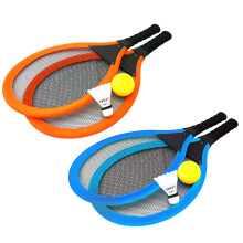 PACK of 2 Jumbo Soft Tennis Set With Soft Ball and Shuttlecock ~ Outdoor Beach Toy Tennis Rackets for Kids to Play Tennis or Badminton