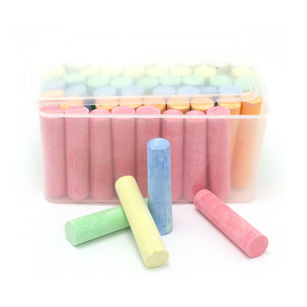 Carousel 54 Piece Jumbo Chalk Pack Children's Chalk | Outdoor Chalks For Kids Pavement Chalk Kids | Coloured Chalk Giant Chalks For Children