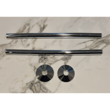 Radiator Pipe Covers & Collars PAIR- CHROME 15mm Pipe Shroud 300mm-TC