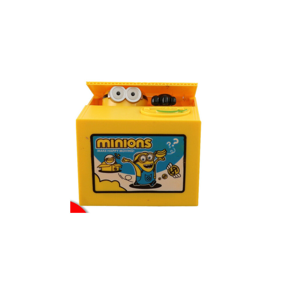 (Minions) Kids Cartoon with music Bank Money Coin Saving Box Gift Stealing Eating Coin Storage