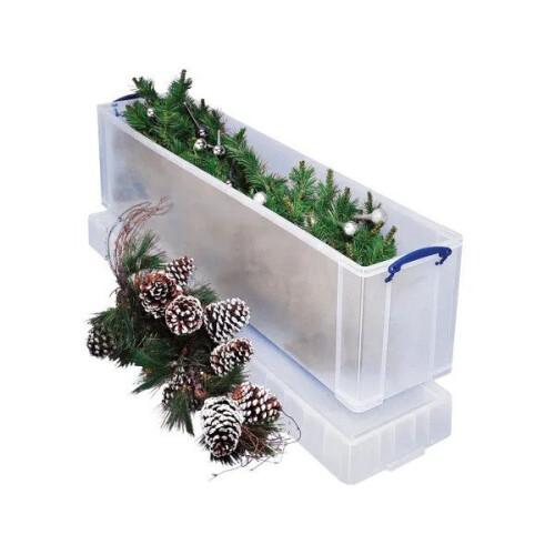 Really Useful Really Useful 77L Plastic Storage Box and Lid Clip Lock Handles Clear