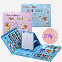 (Pink) 208 Pcs Art Set Kids Childrens Colouring Drawing Painting Arts & Crafts Case UK Seller