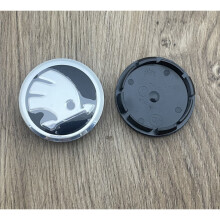 Skoda Alloy Wheel Centre Caps Black/Chrome 56Mm Vrs Rs Octavia Vrs X 4