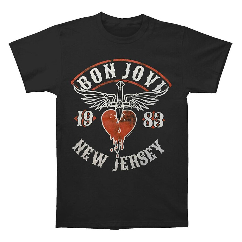 Size (3Xl) Bon Jovi New Jersey 83 T Shirt Black