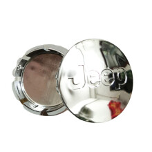 (Bright silver) 4PCS Wheel Hub Center Caps Jeep Chrome Badge 56mm