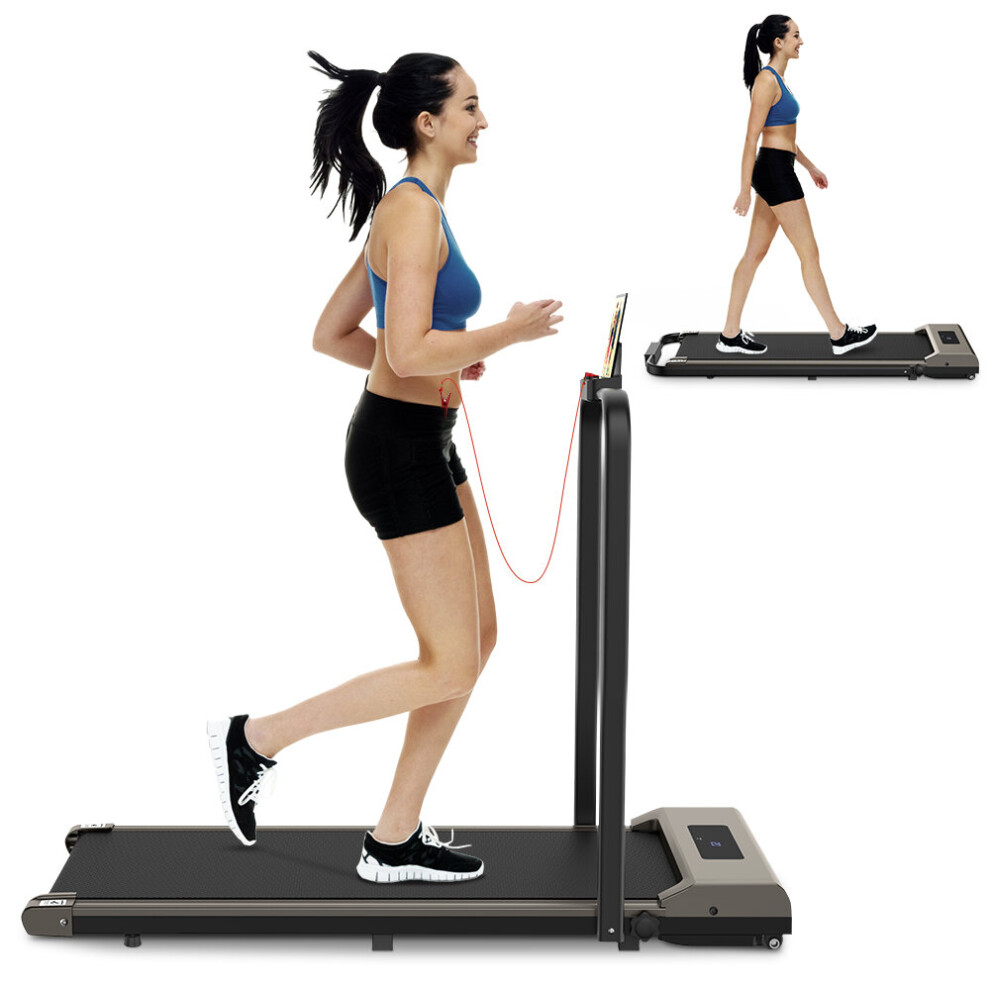 (2-in-1 Folding Treadmill Walking Jogging) Under Desk Electric Treadmill