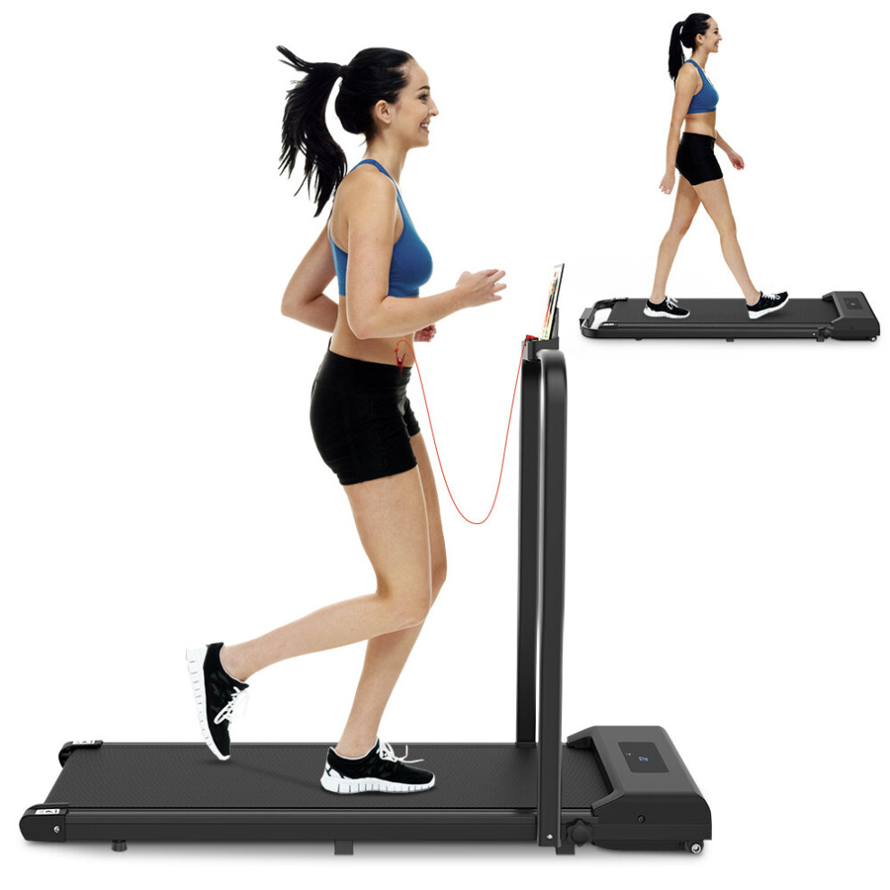 (2-in-1 Folding Treadmill Walking Jogging) Under Desk Electric Treadmill