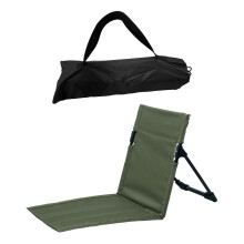 ( Dark green) Floor Chair with Back Support Beach Folding Cushion Seat for Garden Trekking