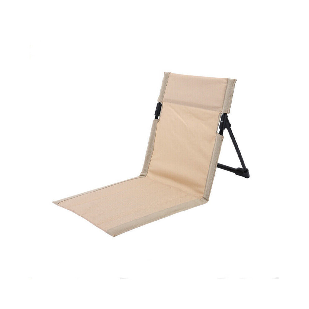 (  Beige) Floor Chair with Back Support Beach Folding Cushion Seat for Garden Trekking-image-OPC-PBVQQPT-NEW