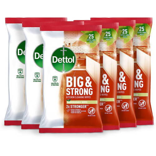 Dettol Dettol Big & Strong Kitchen Wipes 25x6