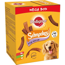 Pedigree Schmackos Mega Pack 110 Strips Snacks, Dog Treat Multipack with Beef, Lamb and Poultry Flavours