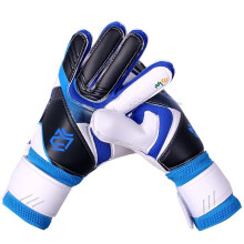 (blue, 8) School children adults thickened wear-resistant non-slip latex soccer goalkeeper gloves dragon goalkeeper training special