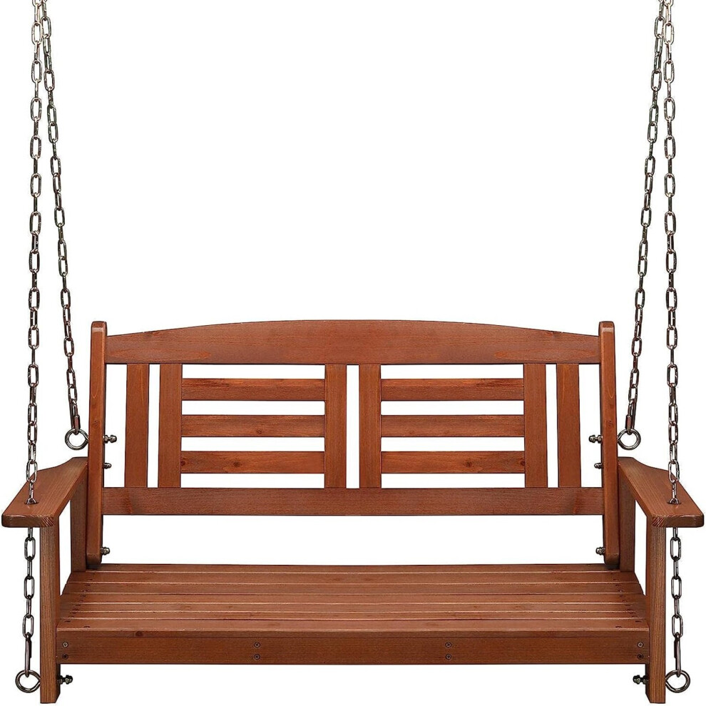 2 Seater Wooden Swing Porch Chair Garden Patio Bench