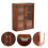 Living And Home Rustic Wood Desktop Storage Organizer with 2 Doors 7