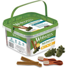WHIMZEES By Wellness Variety Box, Mixed Shapes, Natural and Grain-Free Dog Chews, Dog Dental Sticks for Medium Breeds, 28 Pieces, Size M