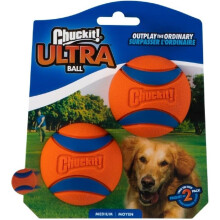 ChuckIt! Ultra Ball - High-Bounce, Durable Floating Rubber Dog Toy (Medium, Pack of 2) Launcher Compatible