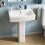 NES Home Kelly Square Basin And Full Pedestal White 2