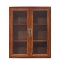 Rustic Wood Desktop Storage Organizer with 2 Doors
