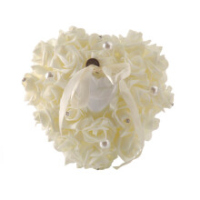 ( Milky white) Heart Shaped Wedding Ring Box Ring Bearer Pillow Cushion Gift Decor