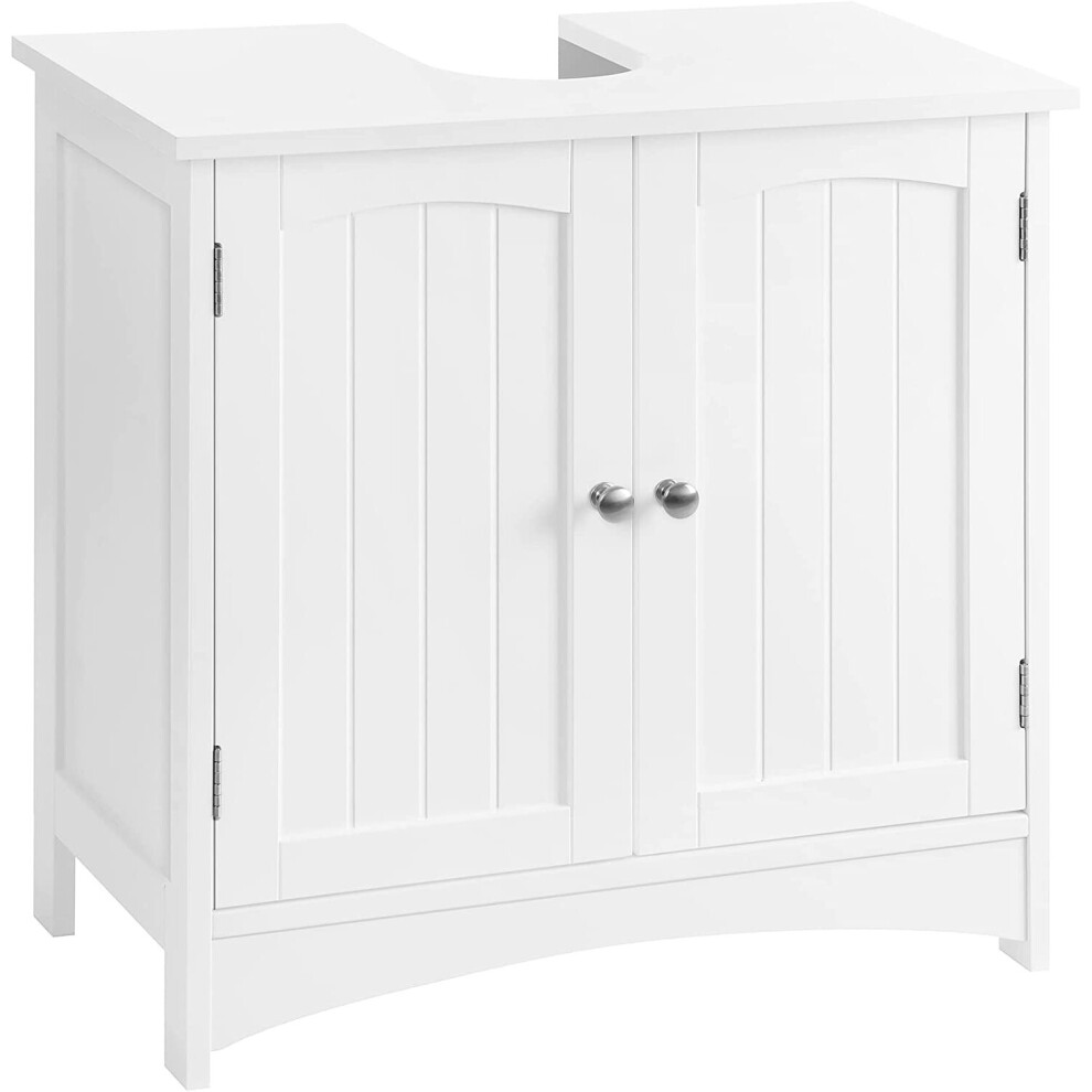 Under Sink Cabinet,Bathroom Floor Cabinet with 2 Doors Wooden White Cupboard MDF 60 x 60 x 30 cm