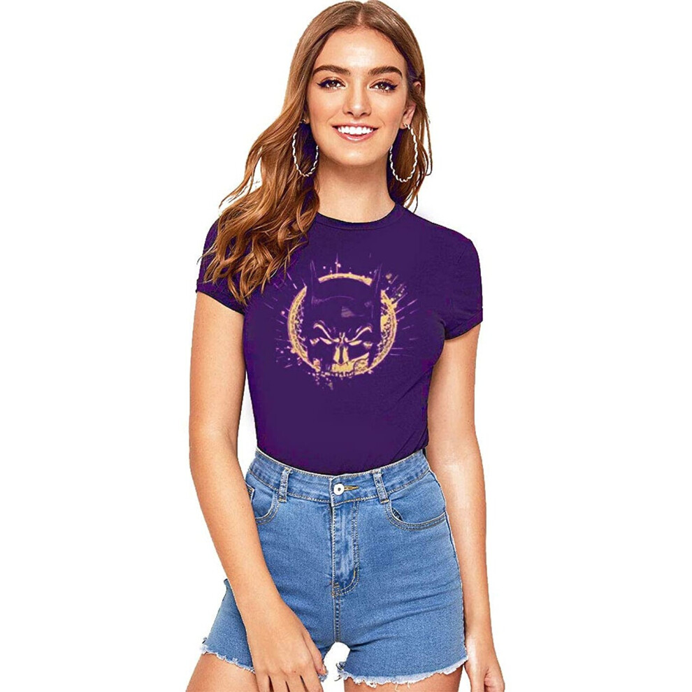 DC Comics Batman Official Womens T-Shirt [Womens X-Large] Purple