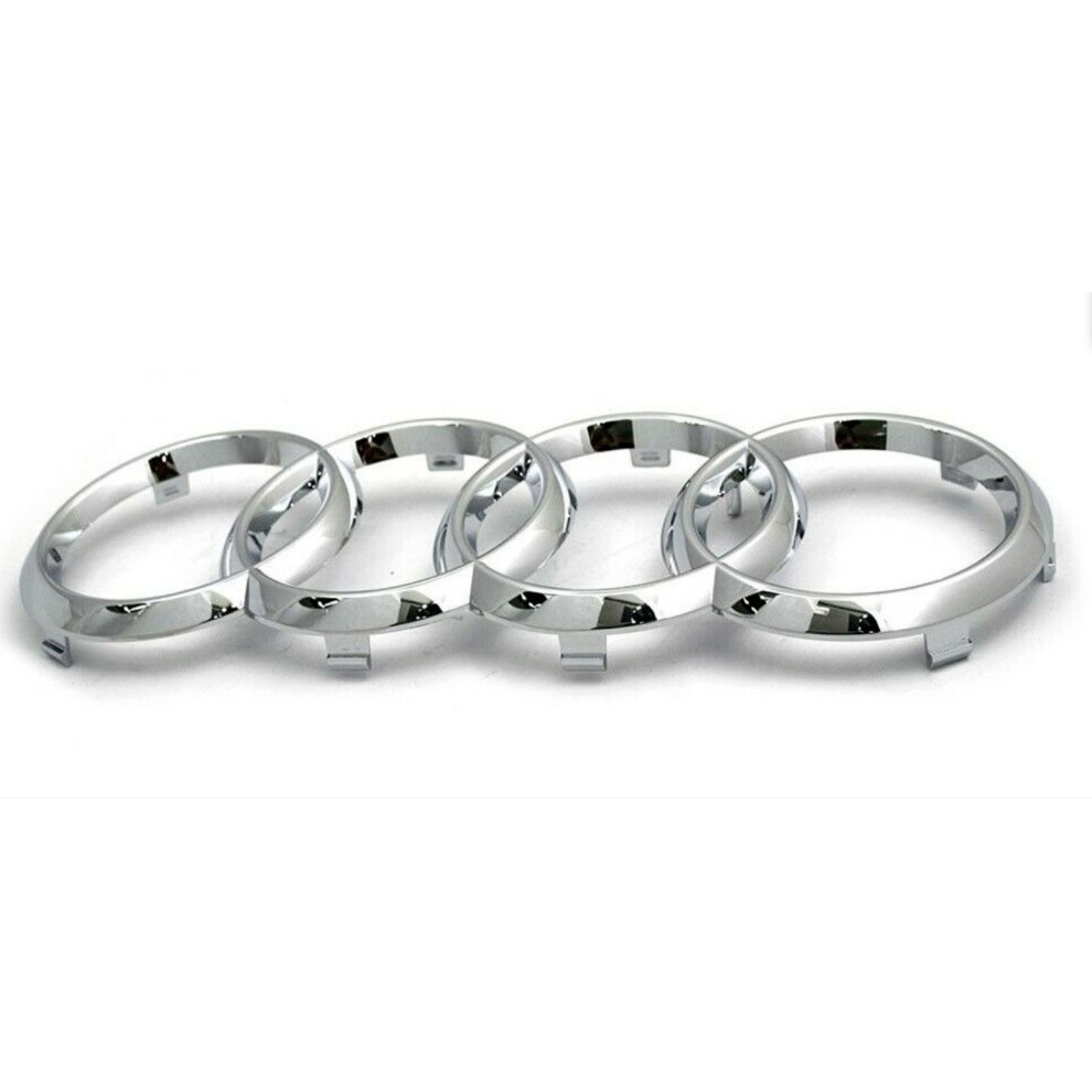 Newjass 273Mm Audi Chrome Badge Front Hood Grille Emblem Logo Ring A3 A4 A5 A6