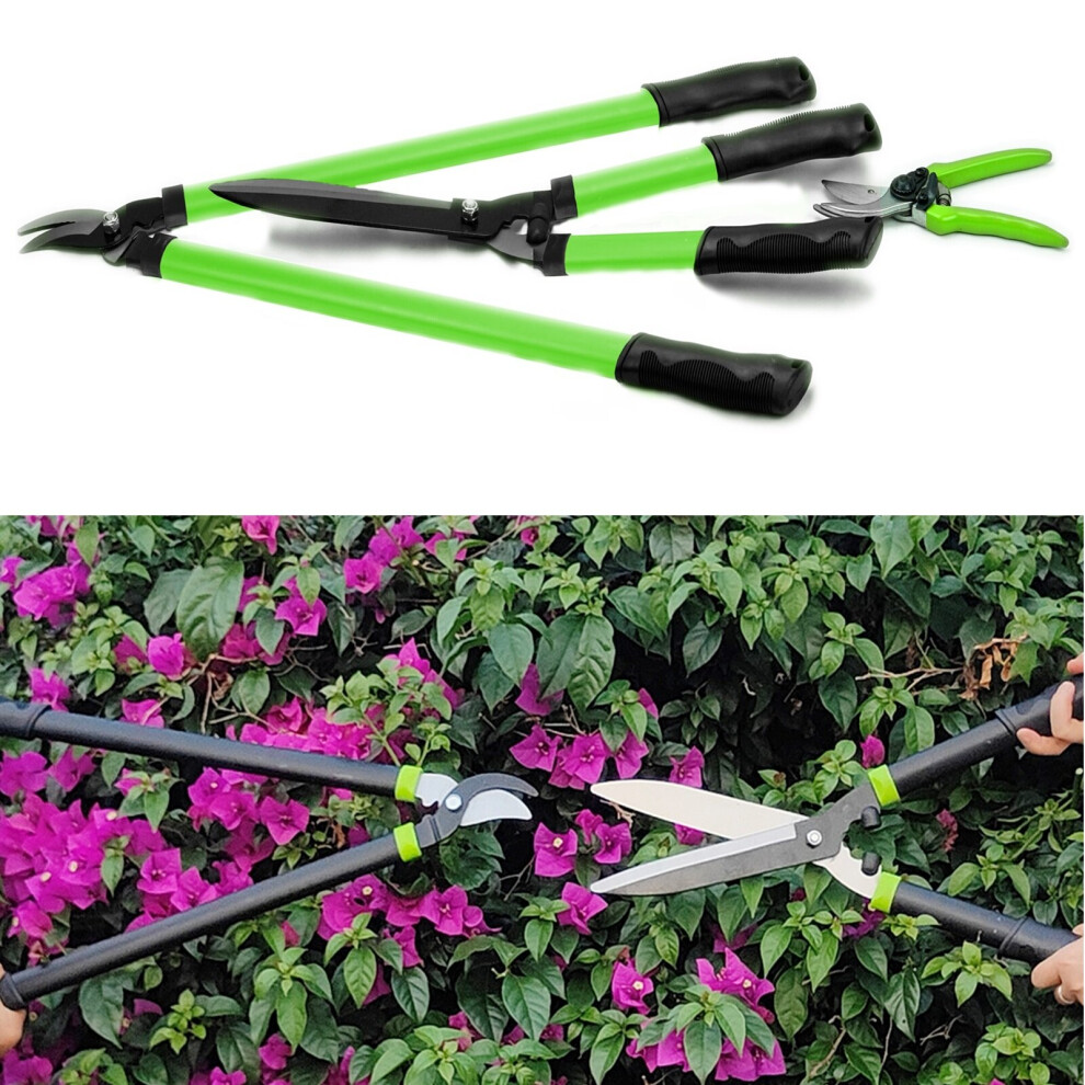 Set Of 3 Garden Tools Lopper Shears Secateurs