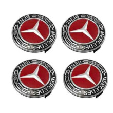 Mercedes 75mm Black Alloy Wheel Centre Hub Caps 4pc Set - Fits A B C E S M ML CLA GLA G Class 1714000025