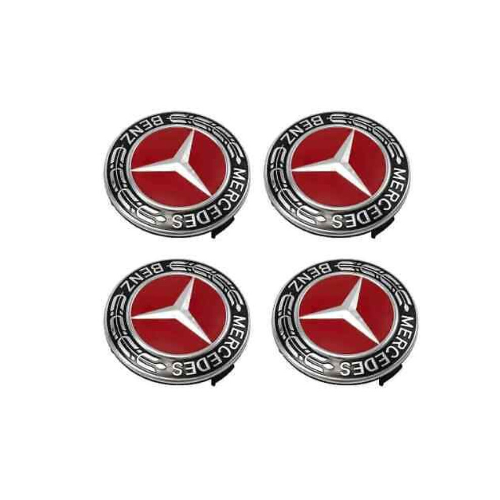 4pcs Mercedes red Alloy Wheel Centre Hub Caps 75mm A B C E S M class