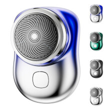 (Gradient Blue) Mens Electric Razor Mini Portable Shaver Beard Trimmer Waterproof Razor USB Charging