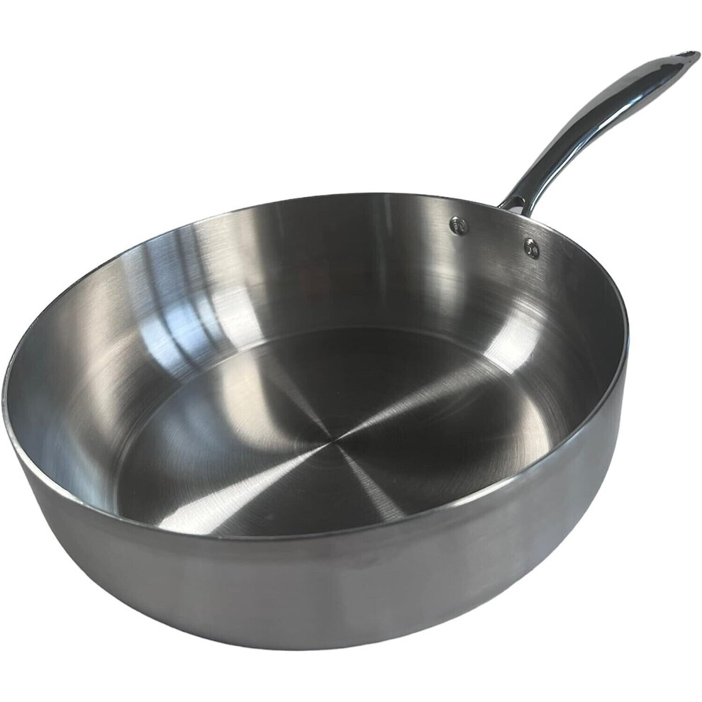 10 Inch 26cm Stainless Steel Frying Pan Tri-Ply Compatible with All Heat Sources