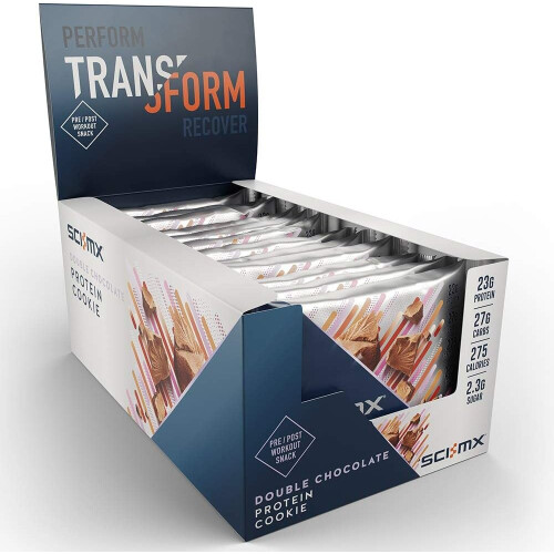 SCI-MX Nutrition High Protein Cookie Box, Double Chocolate, Pack of 12 x 75 g