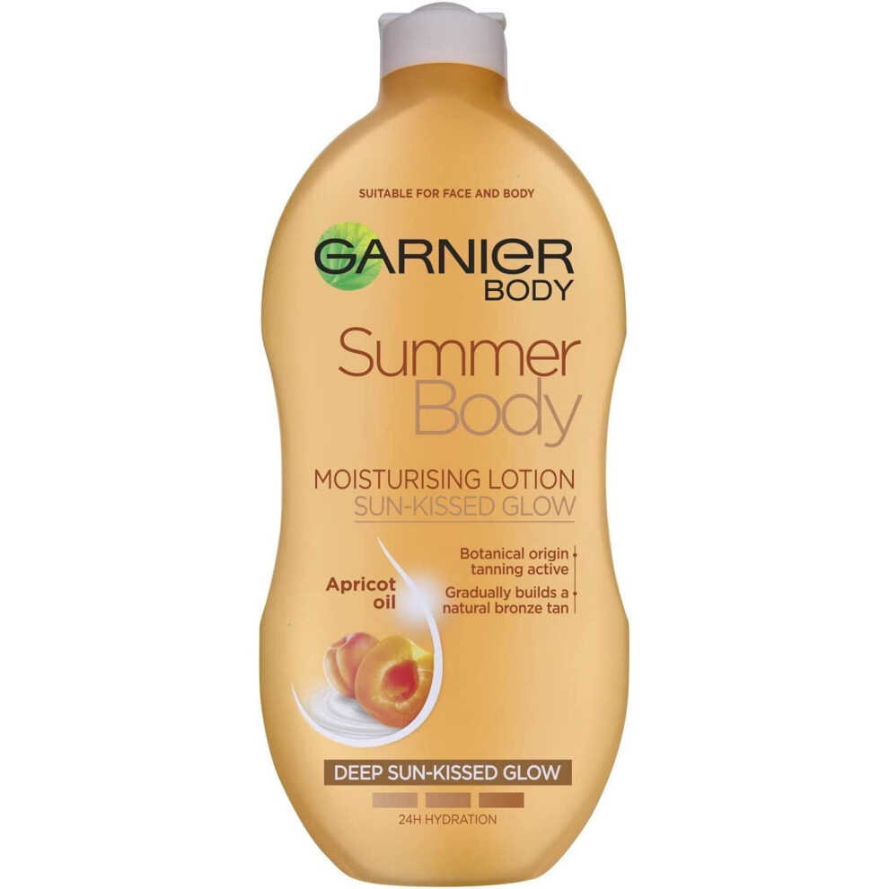 Garnier Summer Body Gradual Self Tan Moisturiser Dark, Hydrating Tanning Lotion for a Glowing Sunkissed Tan 400ml