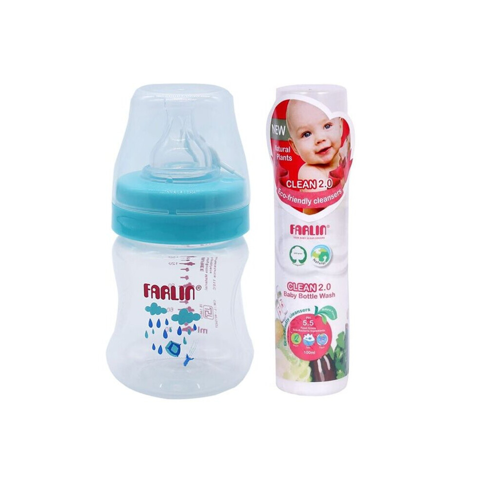Farlin PP Baby Feeding Bottle 150ml + Clean 2.0 Baby Bottle Wash