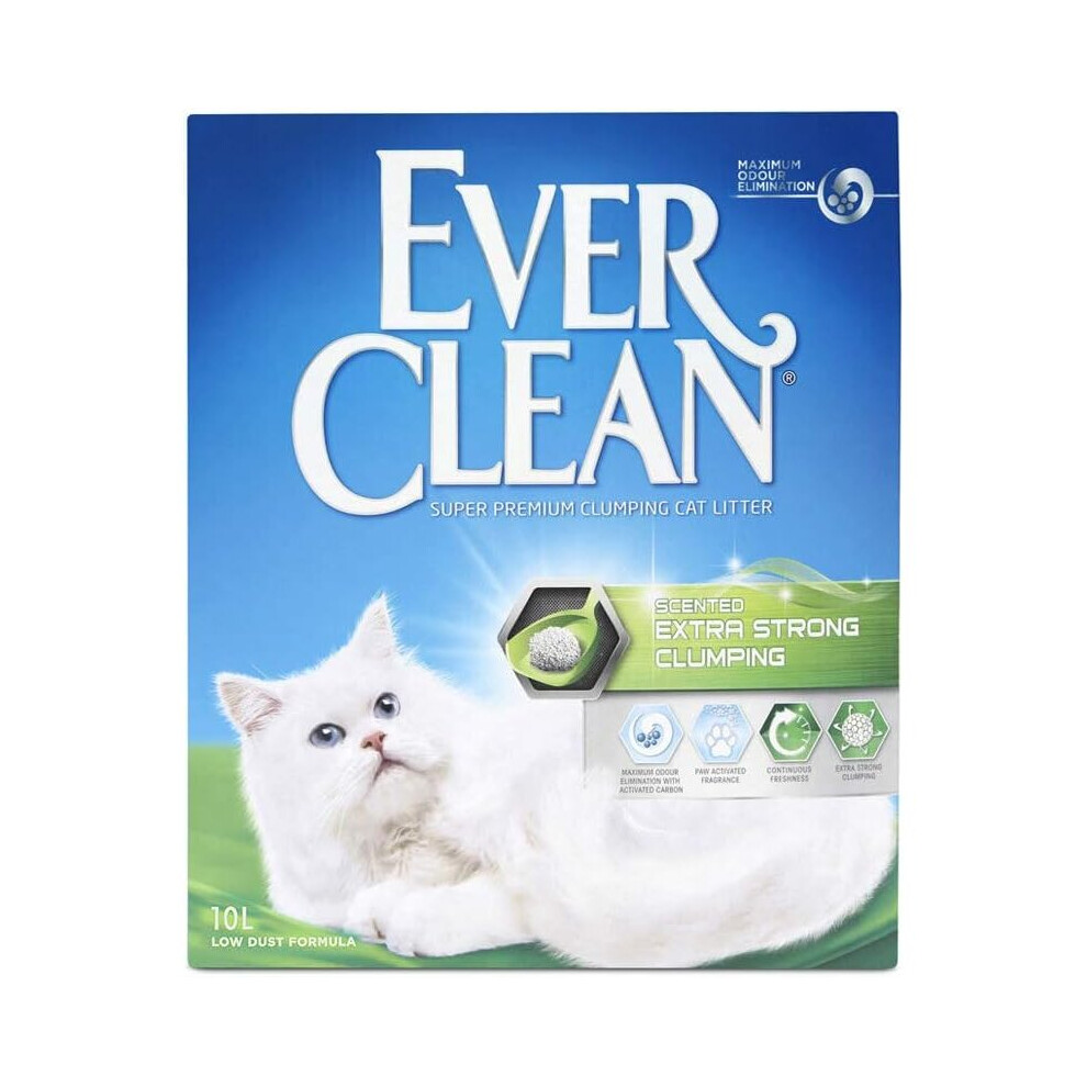 Ever Clean Clumping Cat Litter, Extra Strong Clumping Cat Litter, Scented For Long-Lasting Freshness, 10L