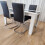 Dining Table and 4 Faux Leather Black White Padded Chairs Dining Set 4