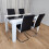 Dining Table and 4 Faux Leather Black White Padded Chairs Dining Set 9
