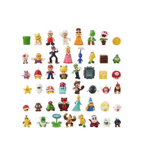 48Pcs Super Mario Bros Action Figures Cartoon Model Toys Kids Fan Gift Decor