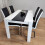 Dining Table and 4 Faux Leather Black White Padded Chairs Dining Set 6