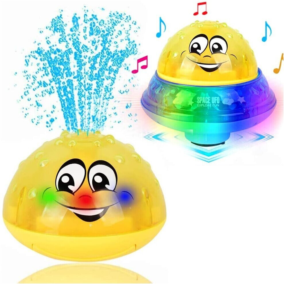 Photos - Bath Toy , 2 in 1 Induction Water Spray Toy & Space UFO Car Toys with LED Light Musical Fountain Toy Automatic Induction Spr