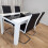 Dining Table and 4 Faux Leather Black White Padded Chairs Dining Set 7